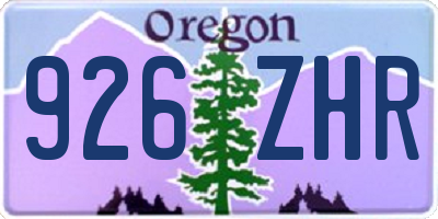 OR license plate 926ZHR