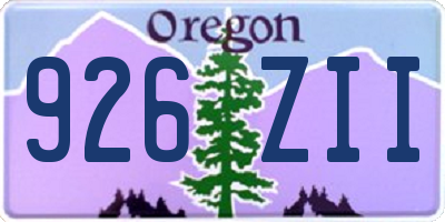 OR license plate 926ZII