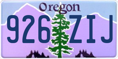 OR license plate 926ZIJ