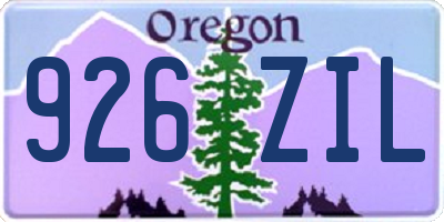 OR license plate 926ZIL