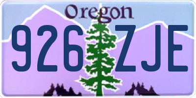 OR license plate 926ZJE