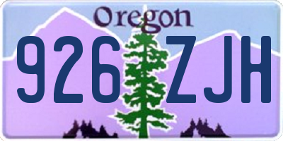 OR license plate 926ZJH