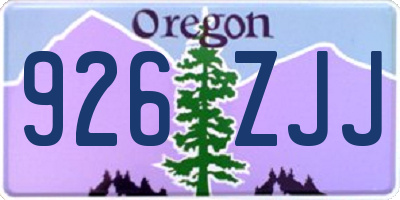 OR license plate 926ZJJ