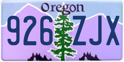OR license plate 926ZJX