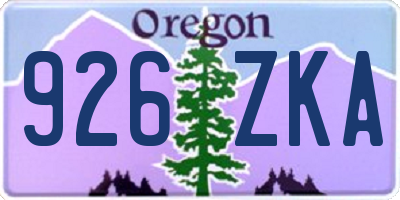 OR license plate 926ZKA