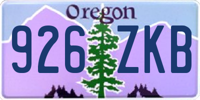 OR license plate 926ZKB