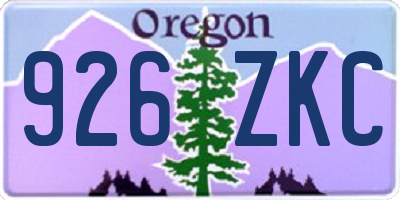 OR license plate 926ZKC