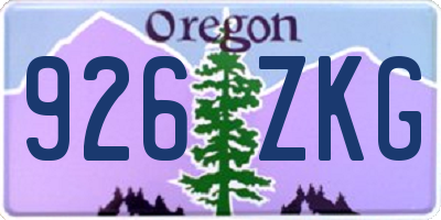 OR license plate 926ZKG