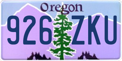 OR license plate 926ZKU