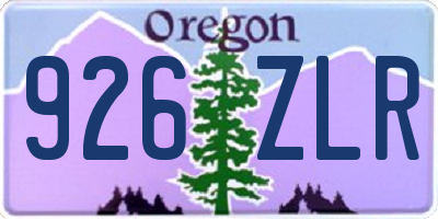 OR license plate 926ZLR
