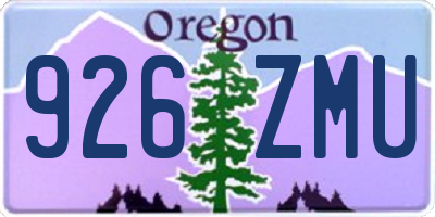 OR license plate 926ZMU