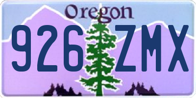 OR license plate 926ZMX