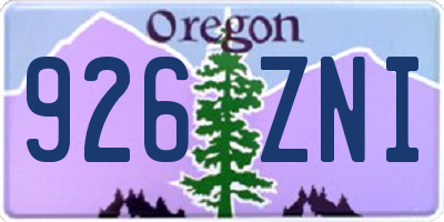 OR license plate 926ZNI