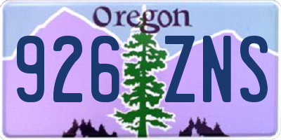 OR license plate 926ZNS