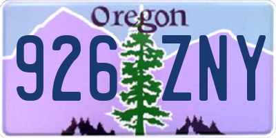 OR license plate 926ZNY