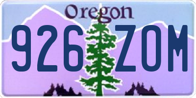 OR license plate 926ZOM