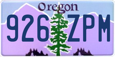 OR license plate 926ZPM