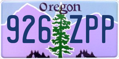OR license plate 926ZPP