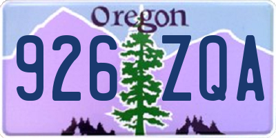 OR license plate 926ZQA