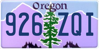 OR license plate 926ZQI