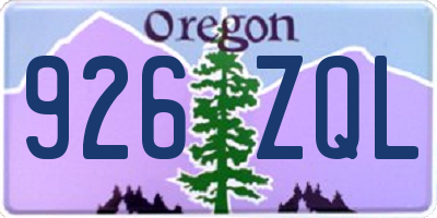 OR license plate 926ZQL