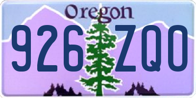 OR license plate 926ZQO