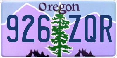 OR license plate 926ZQR