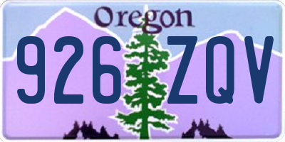 OR license plate 926ZQV