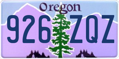 OR license plate 926ZQZ