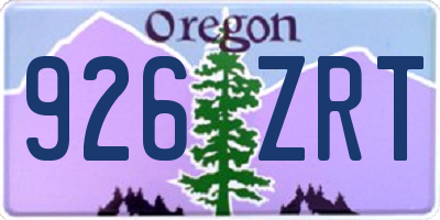 OR license plate 926ZRT
