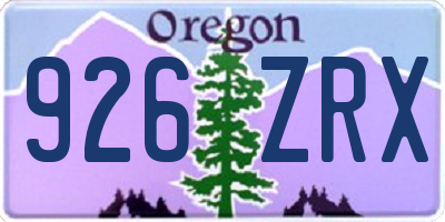 OR license plate 926ZRX