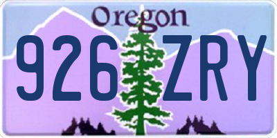 OR license plate 926ZRY