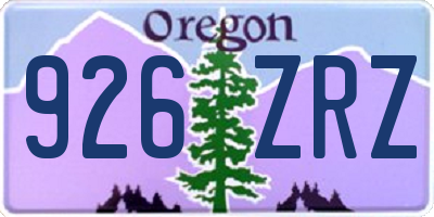 OR license plate 926ZRZ