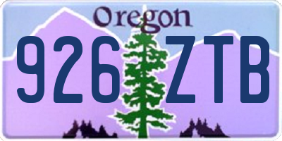 OR license plate 926ZTB