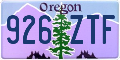 OR license plate 926ZTF