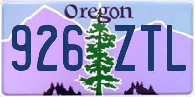 OR license plate 926ZTL