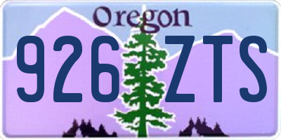 OR license plate 926ZTS