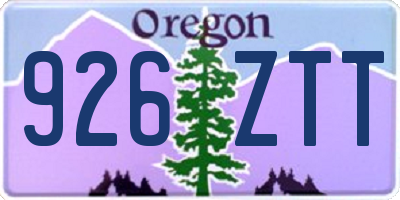 OR license plate 926ZTT