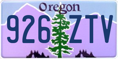 OR license plate 926ZTV