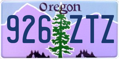 OR license plate 926ZTZ