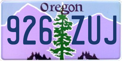 OR license plate 926ZUJ