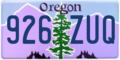 OR license plate 926ZUQ