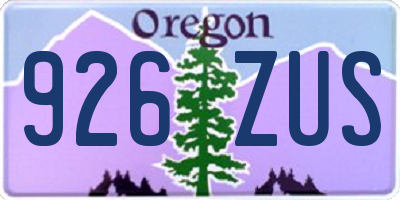 OR license plate 926ZUS