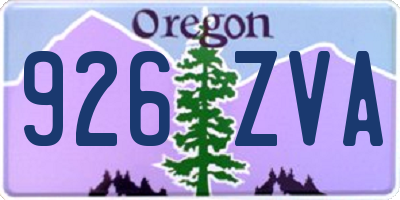 OR license plate 926ZVA