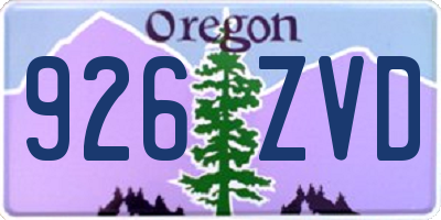 OR license plate 926ZVD