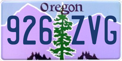 OR license plate 926ZVG