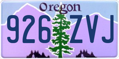 OR license plate 926ZVJ