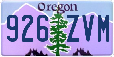 OR license plate 926ZVM