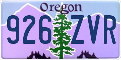 OR license plate 926ZVR