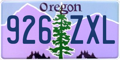OR license plate 926ZXL